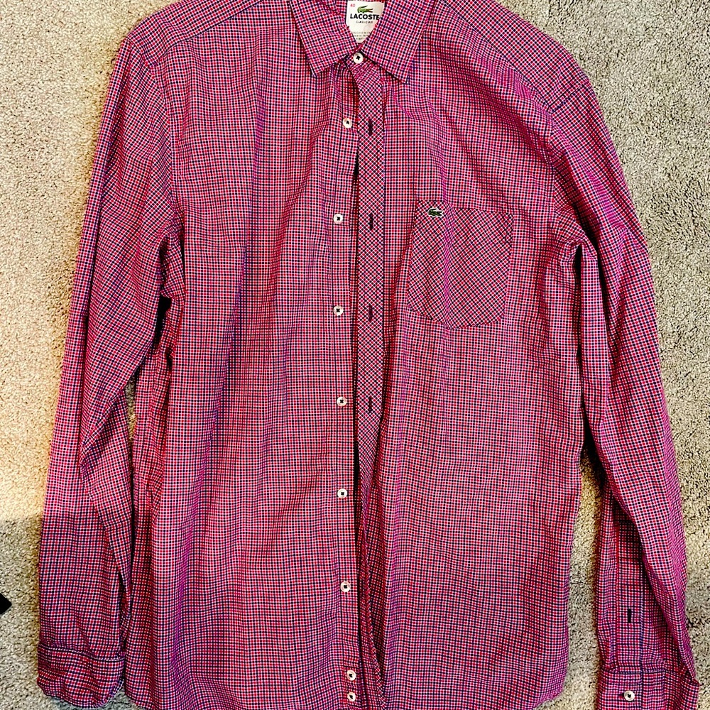 Lacoste Men’s Button Down Shirt - Size 40, M